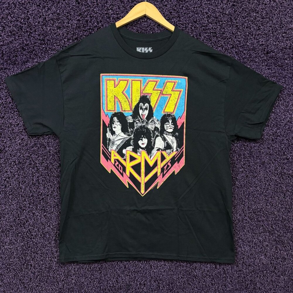 KISS Army 2025 Military Patch Art Glam Metal Band T-Shirt XL